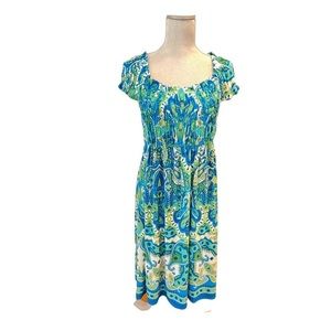 MAGGY LONDON Dresses l Paisley Dress Scoop Neck l BLUE GREEN PAISLEY DRESS 0831